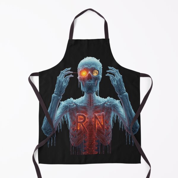Item preview, Frozen Heart RN Nurse - Icy Skeleton with Fiery Passion Healthcare Art designed and sold by Mr-Nurse.