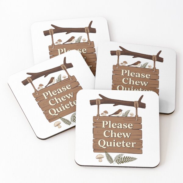 Item preview, Please Chew Quieter Forest Sign | Cozy Cottagecore Tee designed and sold by GeniePixel.