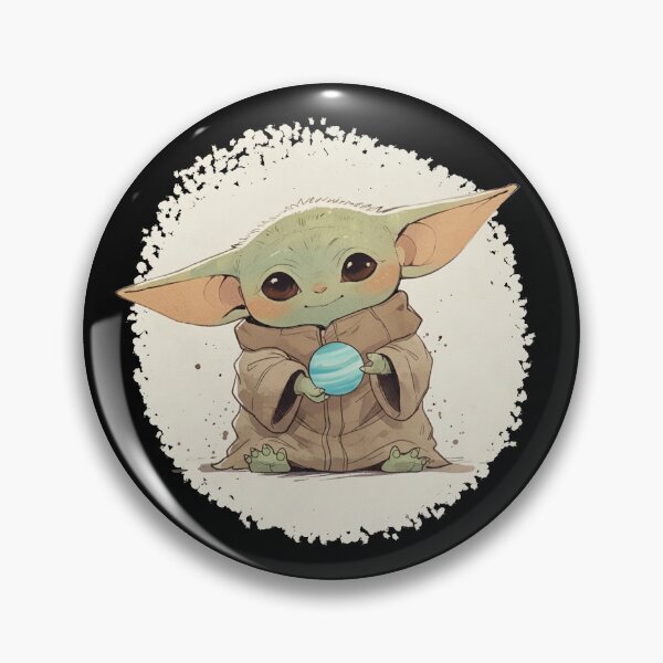 Item preview, BABY YODA WITH PLANET URANUS designed and sold by LIS AND MELIVERSO.