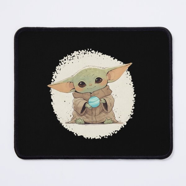 Item preview, BABY YODA WITH PLANET URANUS designed and sold by LIS AND MELIVERSO.