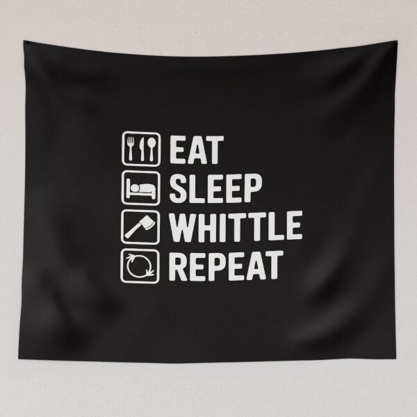 Item preview, Eat Sleep Whittle Repeat Wood Carving designed and sold by ForestMmost.