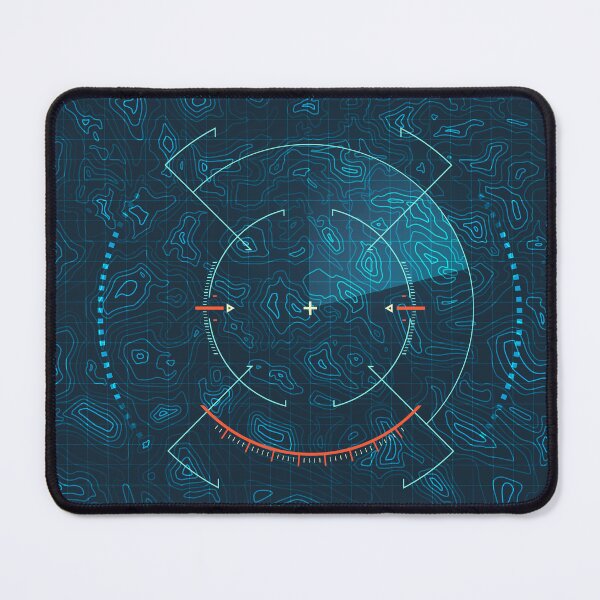 Item preview, topographic map with futuristic military radar for aiming target, graphic of terrain texture with army technology element designed and sold by NiamLab.