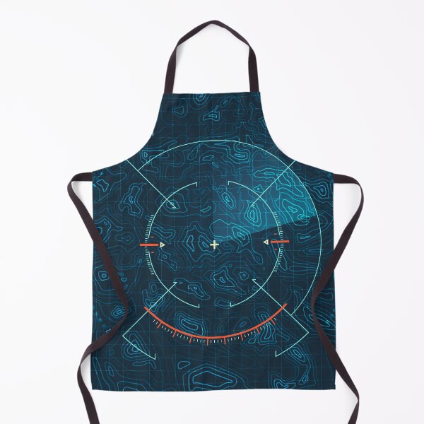 Item preview, topographic map with futuristic military radar for aiming target, graphic of terrain texture with army technology element designed and sold by NiamLab.