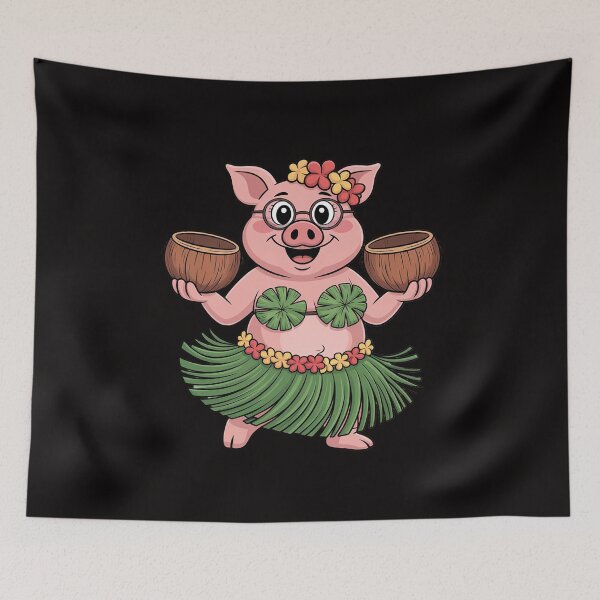 Item preview, Cool Hawaiian Luau Pig Boar Lover Hula Dancing Gift designed and sold by ForestMmost.