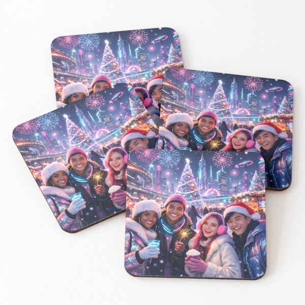 Item preview, Futuristic Synthwave Christmas New Year designed and sold by DreamWavePix.