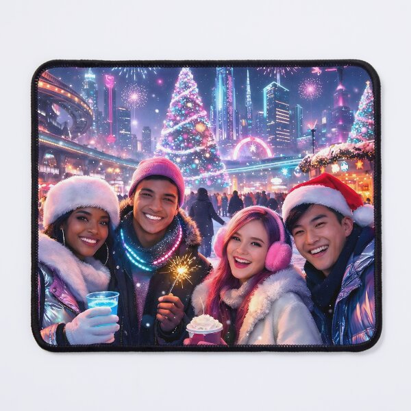 Item preview, Futuristic Synthwave Christmas New Year designed and sold by DreamWavePix.