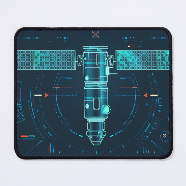 Item preview, space engineering or space industry, graphic of Satellite in front view with topographic map and wireframe surface interface designed and sold by NiamLab.