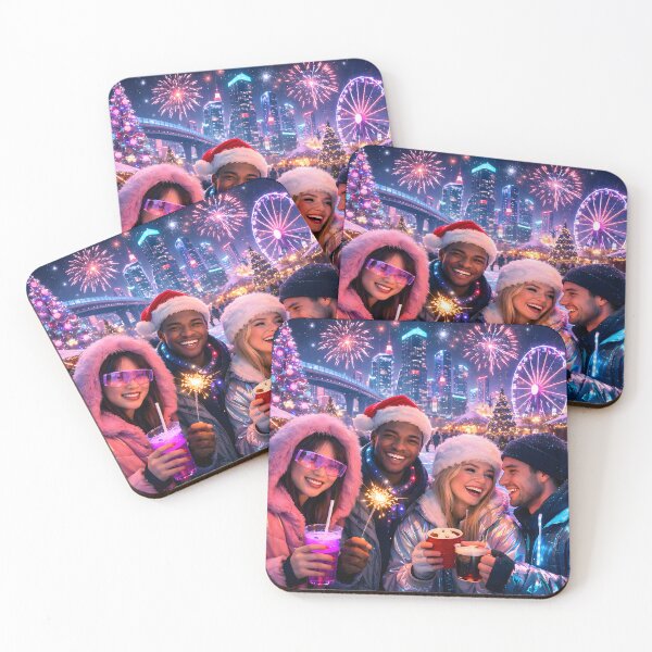Item preview, Futuristic Synthwave Christmas New Year designed and sold by DreamWavePix.
