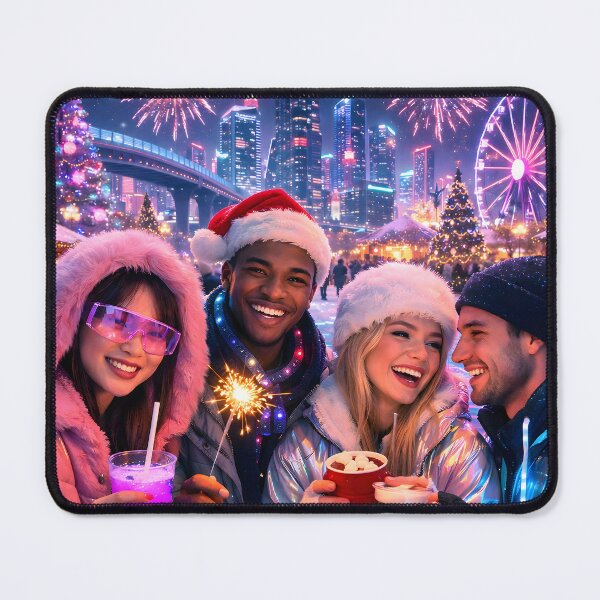 Item preview, Futuristic Synthwave Christmas New Year designed and sold by DreamWavePix.
