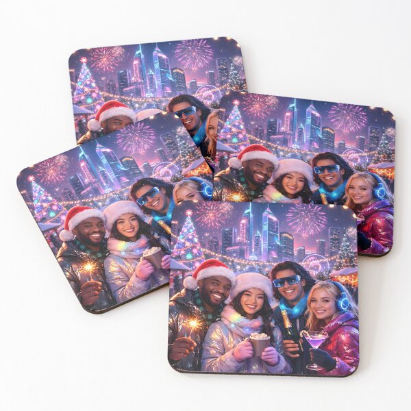 Item preview, Futuristic Synthwave Christmas New Year designed and sold by DreamWavePix.