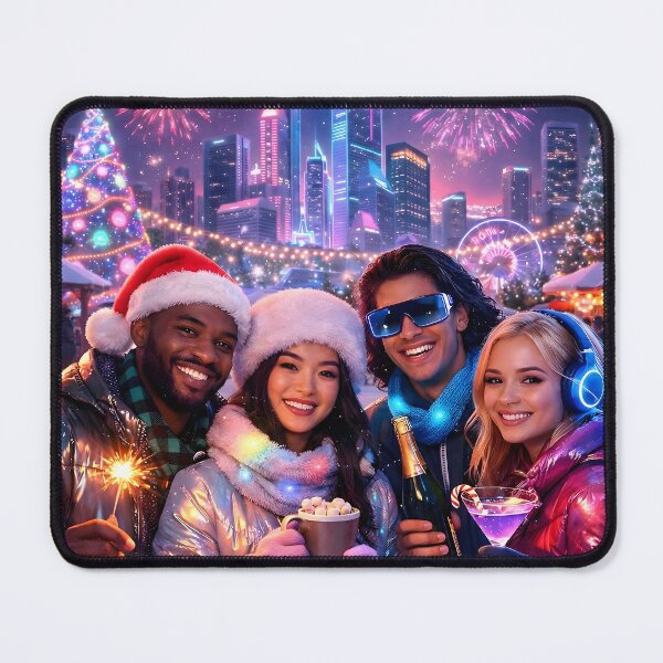 Item preview, Futuristic Synthwave Christmas New Year designed and sold by DreamWavePix.