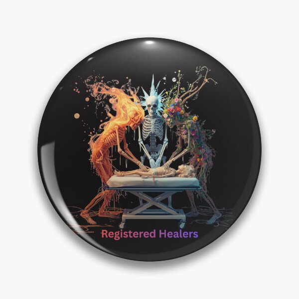 Item preview, Registered Healers - Skeleton Nurses Performing CPR Dark Fantasy Art designed and sold by Mr-Nurse.