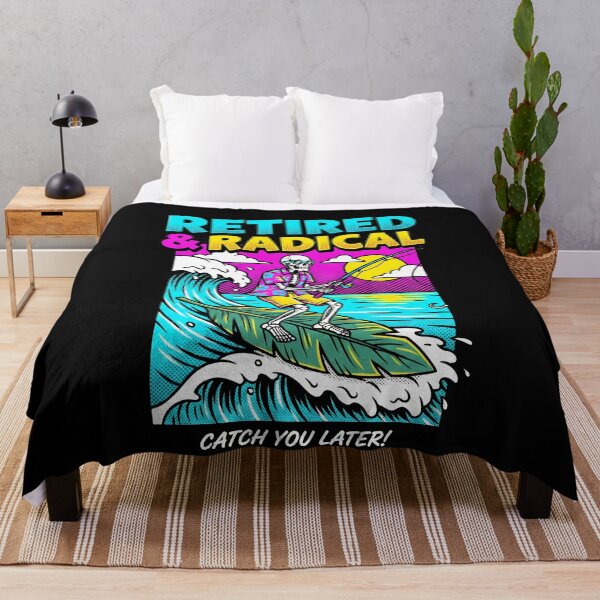 Item preview, Retired Radical Skeleton Surfer Fishing Pop Art designed and sold by k3rstman1.