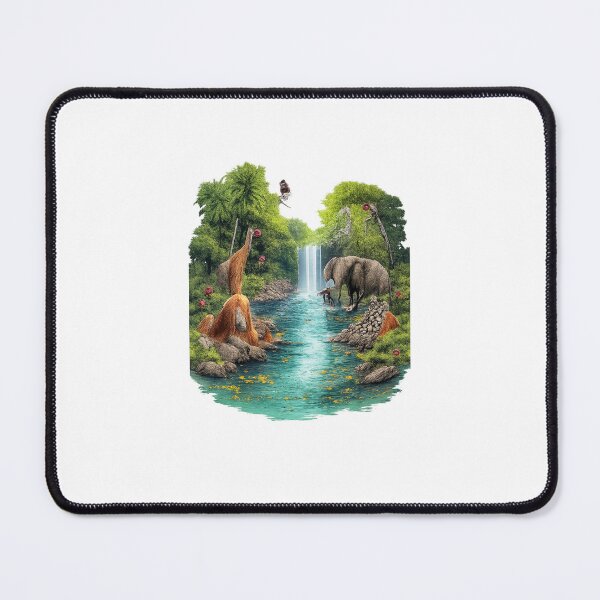 Item preview, Blue Ocean Forest Wildlife 3D Illustration | Nature, Animals & Tropical Jungle Art designed and sold by Fashion Empire.