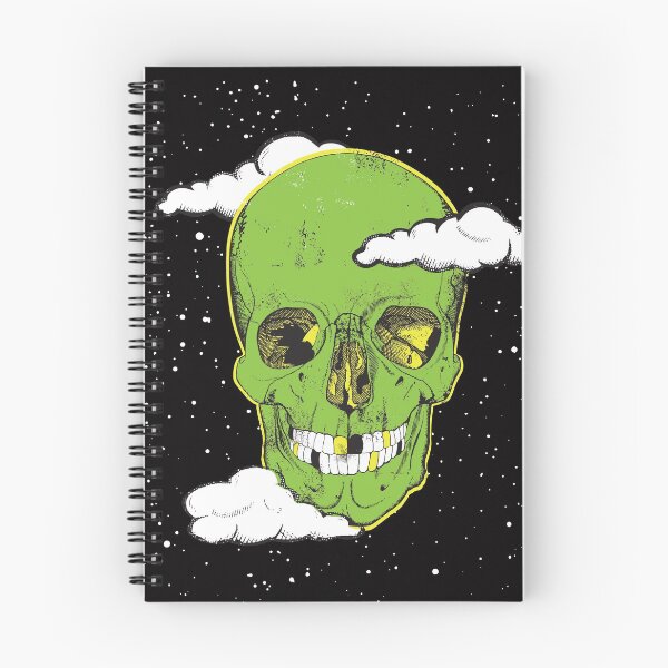Item preview, Acid Green Psychedelic Goth Skull in Space Galaxy designed and sold by AugustDesign.