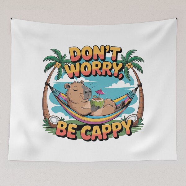 Item preview, Don't Worry Be Cappy, Cute And Motivational Quote, Cute Capybara designed and sold by graphic-genie.