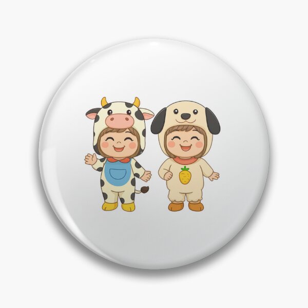Item preview, Little Barnyard Buddies: Kawaii Kids in Cozy Animal Onesies designed and sold by Thidagrafictic.