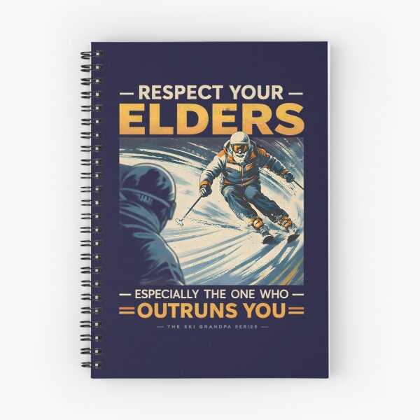 Item preview, Respect Your Elders – Funny Ski Grandpa Vintage Skiing Design designed and sold by SoulenCify.