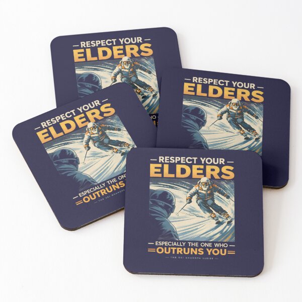 Item preview, Respect Your Elders – Funny Ski Grandpa Vintage Skiing Design designed and sold by SoulenCify.