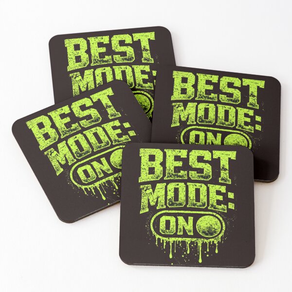 Item preview, Best Mode On - Neon Green Grunge Fitness & Gaming Art designed and sold by Next Level Prints.
