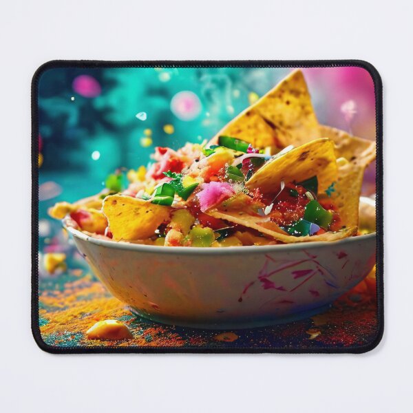 Item preview, Colorful nachos bowl with fantasy background designed and sold by Mianku | Für das Leben.