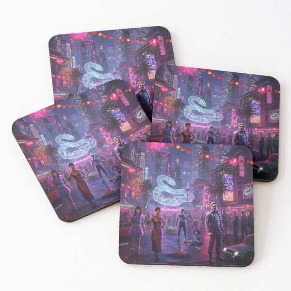 Item preview, Lunar New Year Snake Neon Synthwave Cyberpunk 2 designed and sold by DreamWavePix.