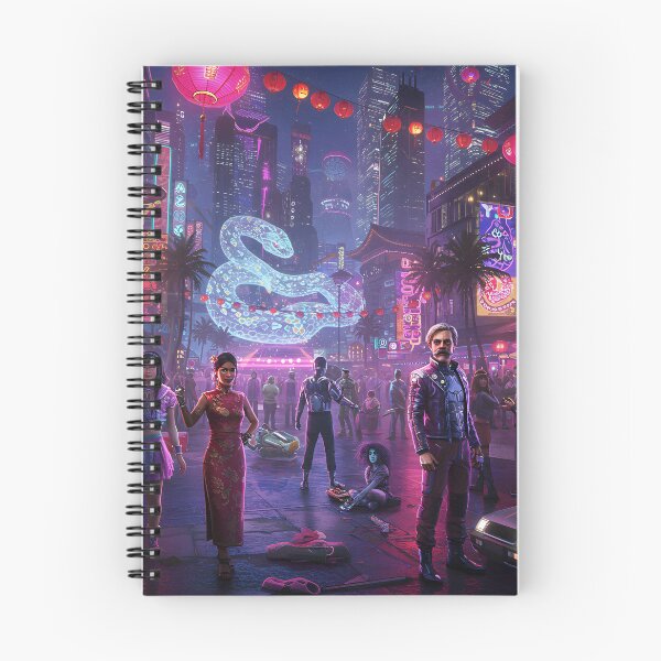 Item preview, Lunar New Year Snake Neon Synthwave Cyberpunk 2 designed and sold by DreamWavePix.