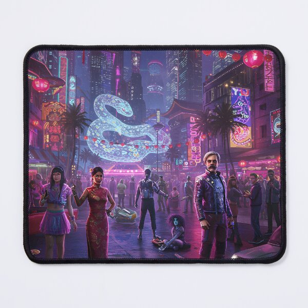 Item preview, Lunar New Year Snake Neon Synthwave Cyberpunk 2 designed and sold by DreamWavePix.