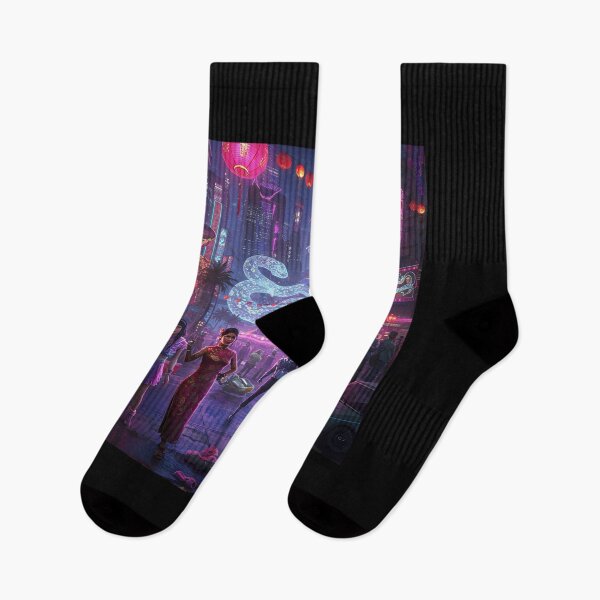 Item preview, Lunar New Year Snake Neon Synthwave Cyberpunk 2 designed and sold by DreamWavePix.