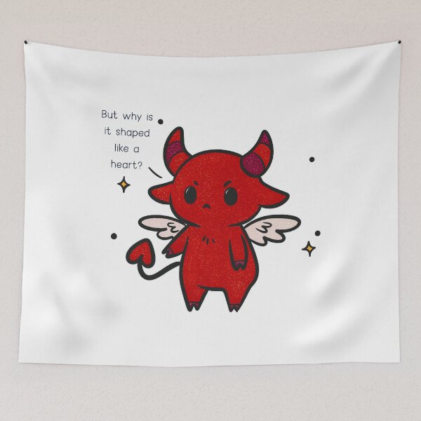 Item preview, Vel the Heart-Shaped Demon – Cute Devil | Soft Goth Art | Whimsical Demon designed and sold by Ink & Kind Studio.