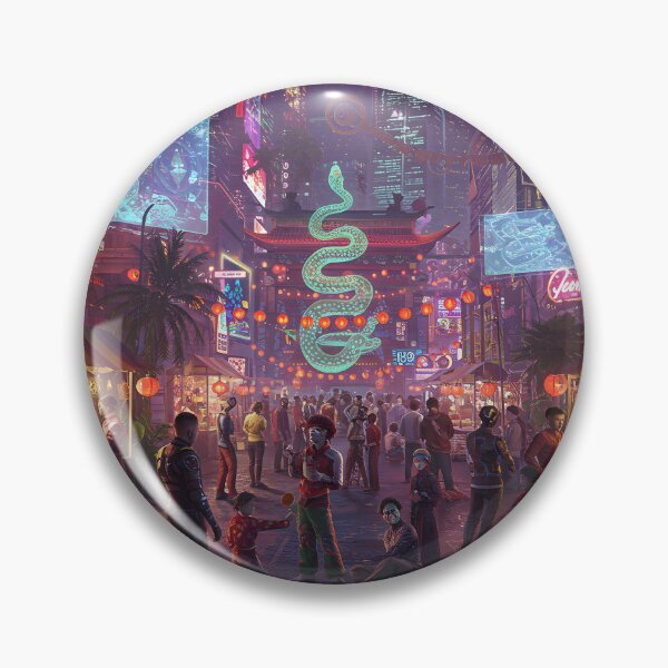 Item preview, Lunar New Year Snake Neon Synthwave Cyberpunk 1 designed and sold by DreamWavePix.