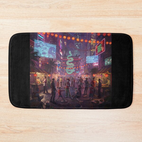 Item preview, Lunar New Year Snake Neon Synthwave Cyberpunk 1 designed and sold by DreamWavePix.