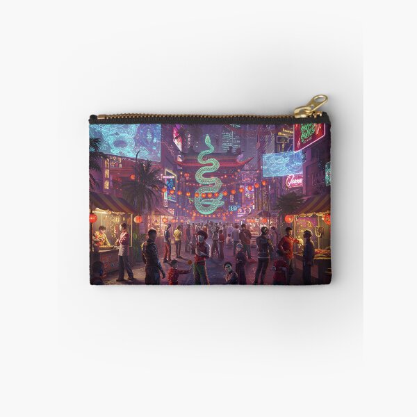 Item preview, Lunar New Year Snake Neon Synthwave Cyberpunk 1 designed and sold by DreamWavePix.