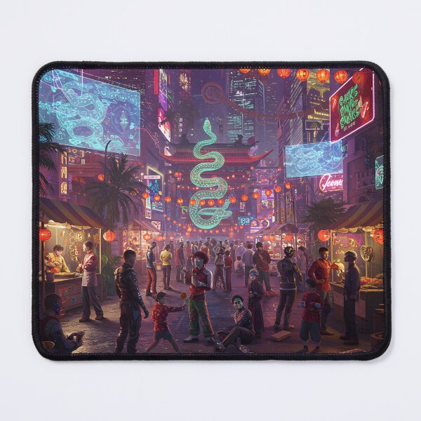 Item preview, Lunar New Year Snake Neon Synthwave Cyberpunk 1 designed and sold by DreamWavePix.