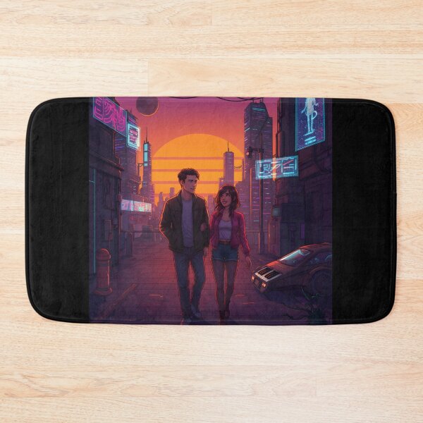 Item preview, Romantic Animated Couple in Synthwave Cyberpunk City 4 designed and sold by DreamWavePix.