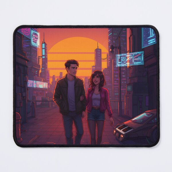 Item preview, Romantic Animated Couple in Synthwave Cyberpunk City 4 designed and sold by DreamWavePix.