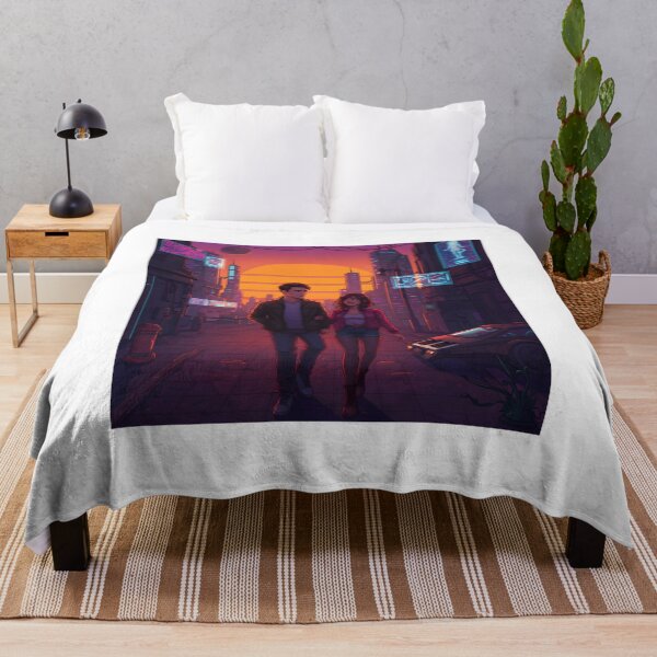 Item preview, Romantic Animated Couple in Synthwave Cyberpunk City 4 designed and sold by DreamWavePix.