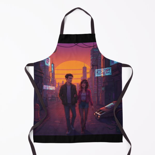 Item preview, Romantic Animated Couple in Synthwave Cyberpunk City 4 designed and sold by DreamWavePix.