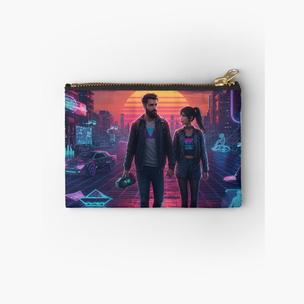 Item preview, Romantic Couple in Neon Synthwave Cyberpunk Downtown 3 designed and sold by DreamWavePix.