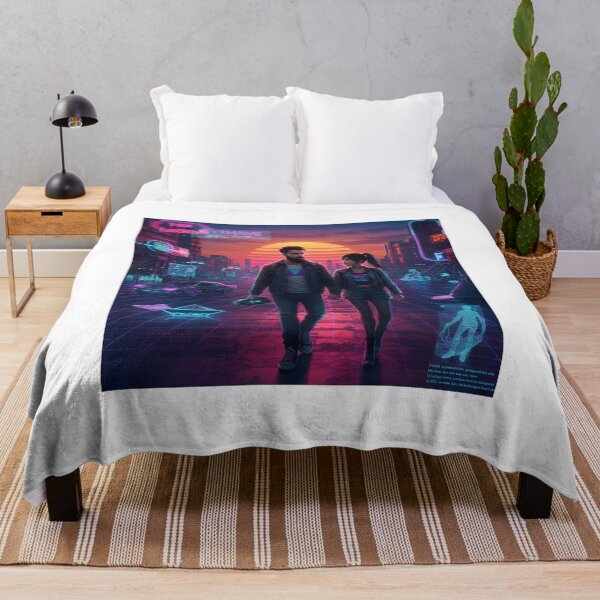 Item preview, Romantic Couple in Neon Synthwave Cyberpunk Downtown 3 designed and sold by DreamWavePix.
