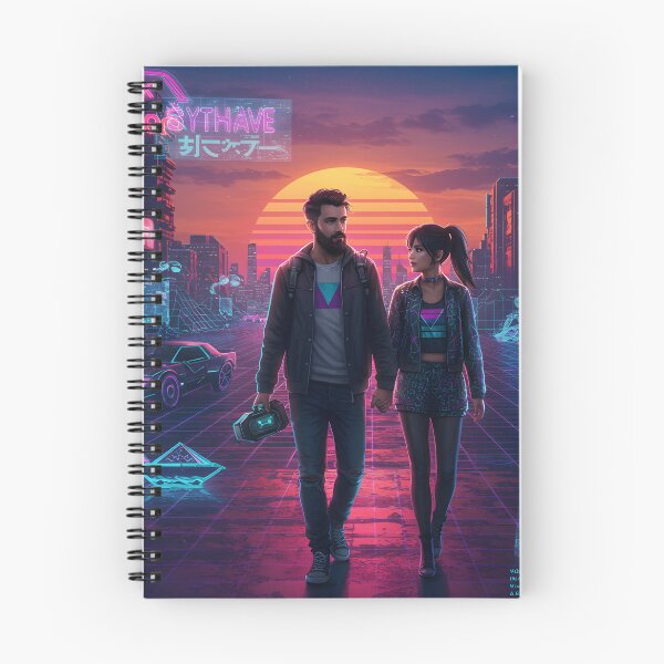 Item preview, Romantic Couple in Neon Synthwave Cyberpunk Downtown 3 designed and sold by DreamWavePix.