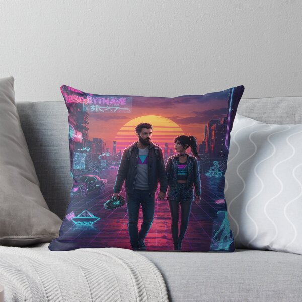 Item preview, Romantic Couple in Neon Synthwave Cyberpunk Downtown 3 designed and sold by DreamWavePix.