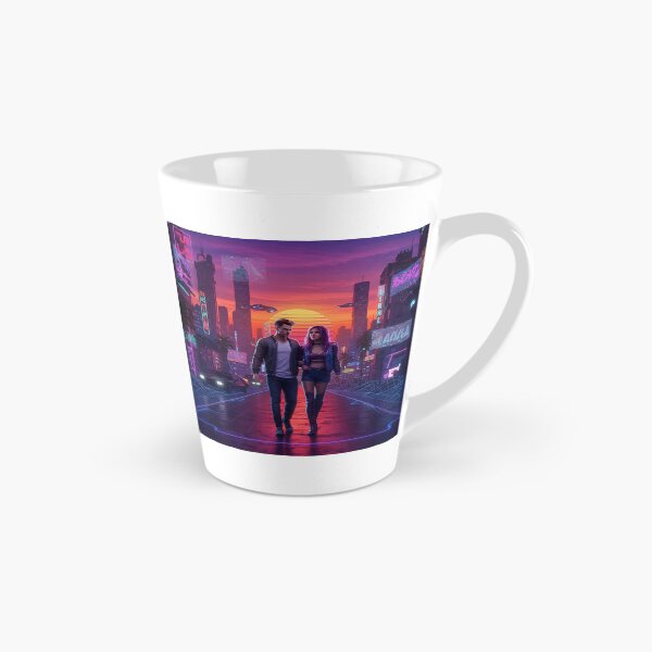 Item preview, Romantic Couple in Neon Synthwave Cyberpunk Downtown 1 designed and sold by DreamWavePix.