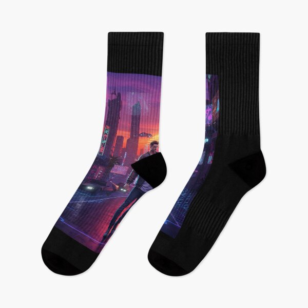 Item preview, Romantic Couple in Neon Synthwave Cyberpunk Downtown 1 designed and sold by DreamWavePix.
