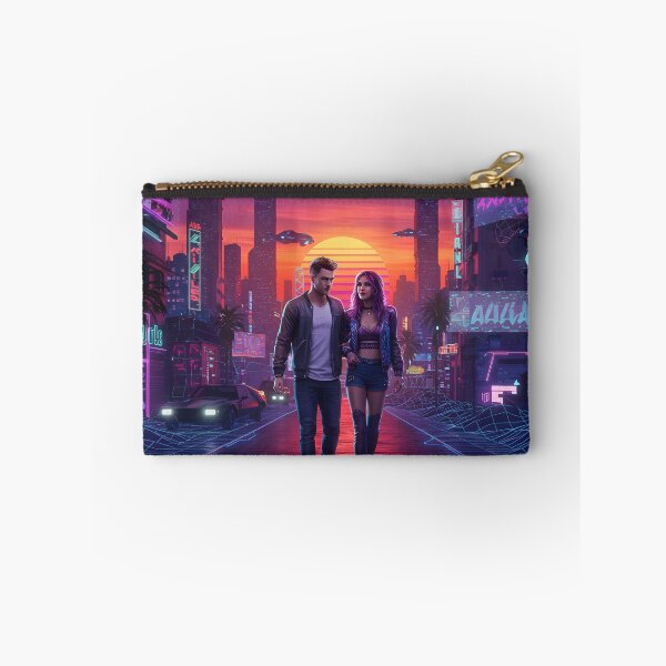 Item preview, Romantic Couple in Neon Synthwave Cyberpunk Downtown 1 designed and sold by DreamWavePix.