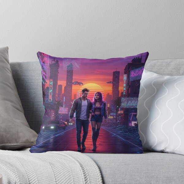 Item preview, Romantic Couple in Neon Synthwave Cyberpunk Downtown 1 designed and sold by DreamWavePix.