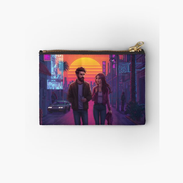 Item preview, Romantic Animated Couple in Synthwave Cyberpunk City 3 designed and sold by DreamWavePix.