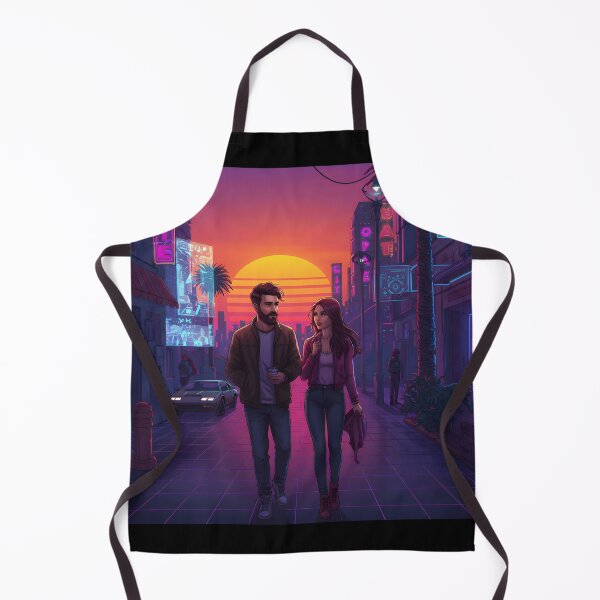 Item preview, Romantic Animated Couple in Synthwave Cyberpunk City 3 designed and sold by DreamWavePix.