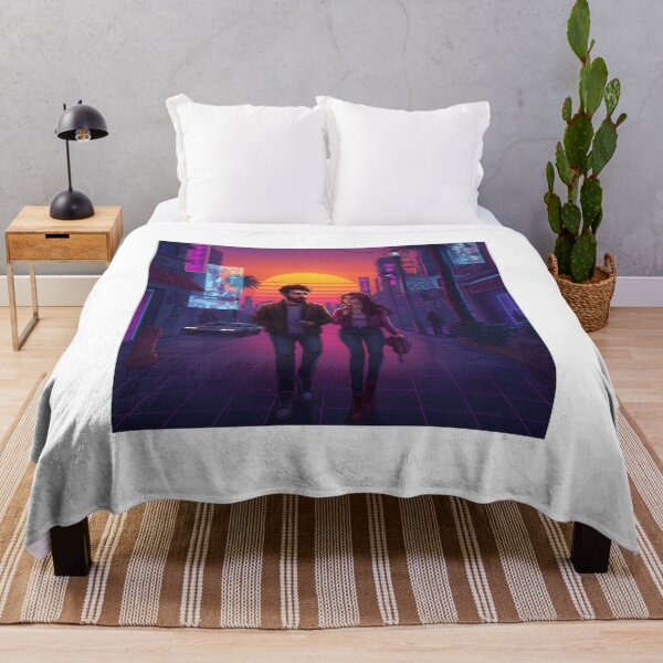 Item preview, Romantic Animated Couple in Synthwave Cyberpunk City 3 designed and sold by DreamWavePix.