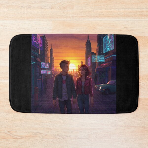 Item preview, Romantic Animated Couple in Synthwave Cyberpunk City 2 designed and sold by DreamWavePix.